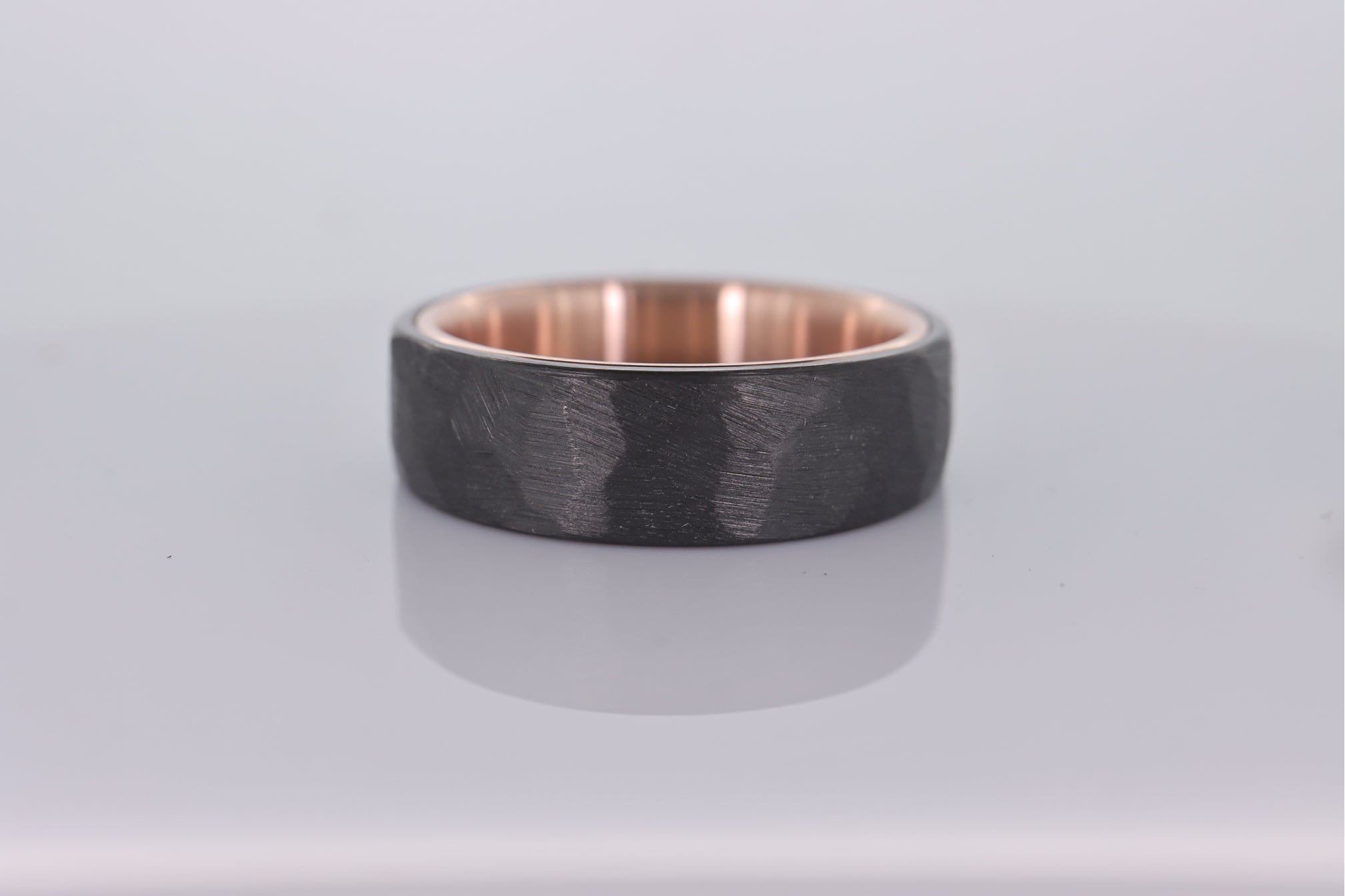 Faceted Black Zirconium with 14k Rose Gold Liner