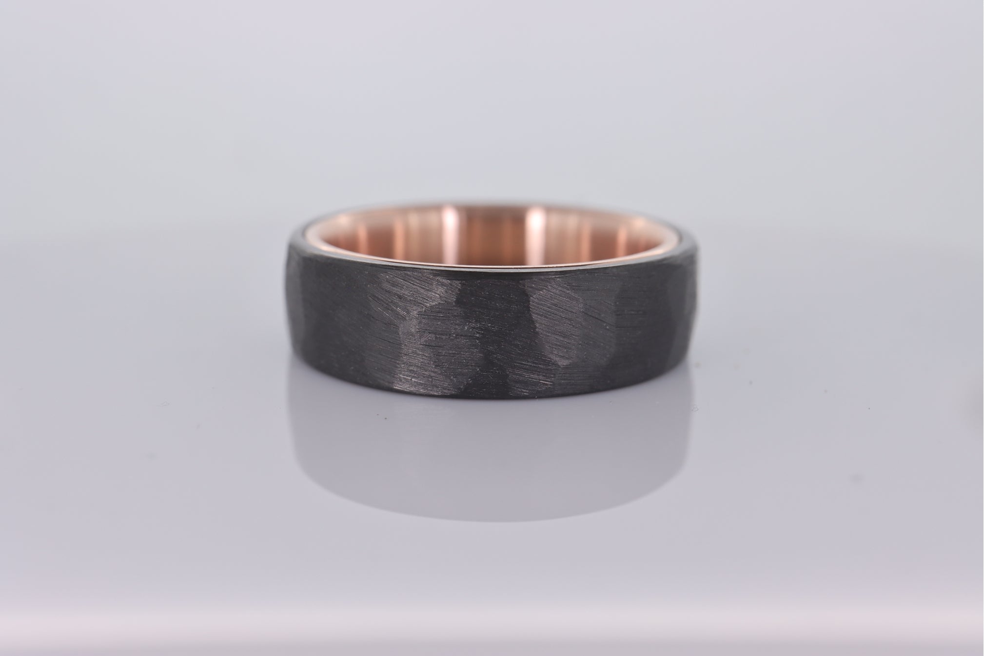 Faceted Black Zirconium with 14k Rose Gold Liner