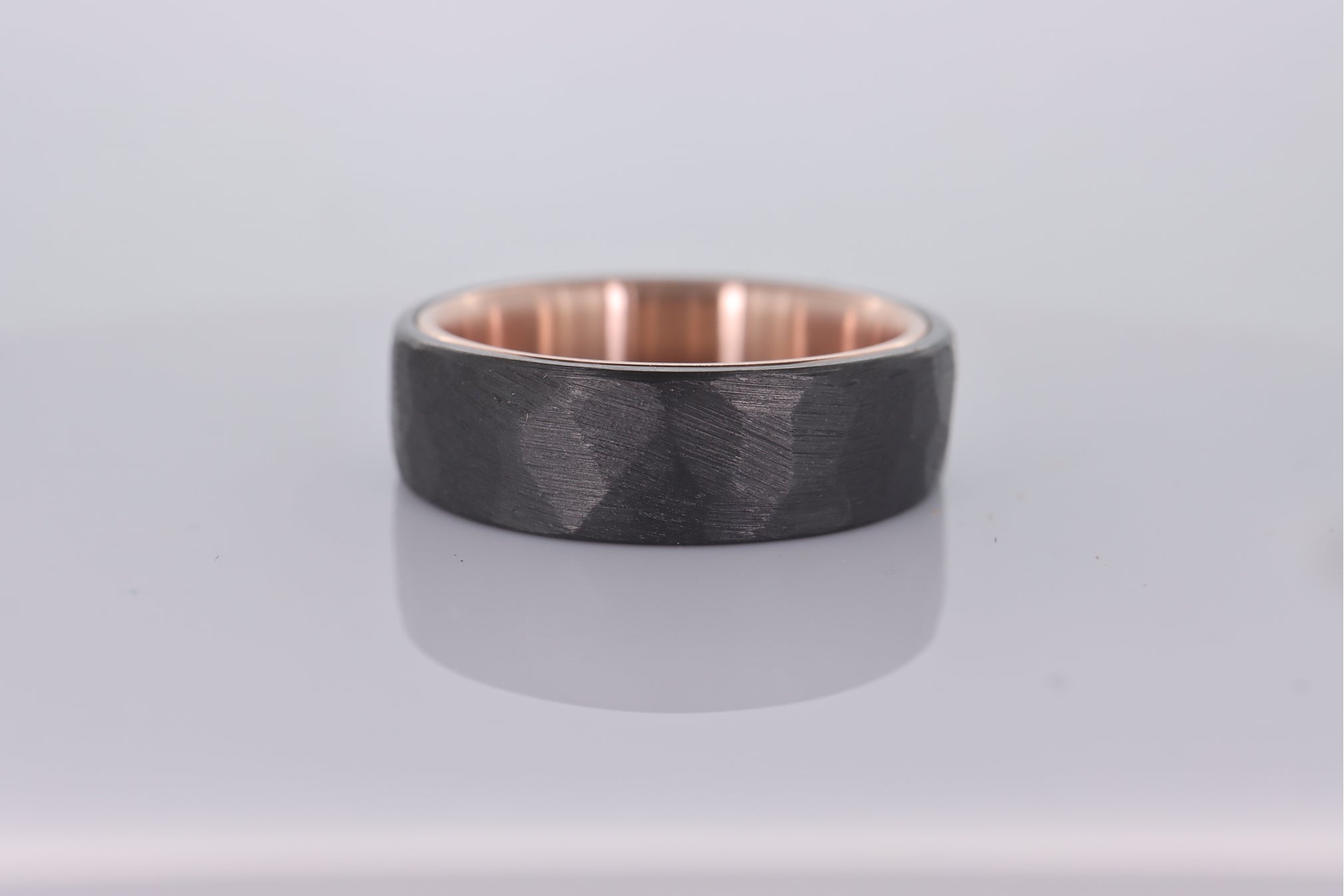 Faceted Black Zirconium with 14k Rose Gold Liner