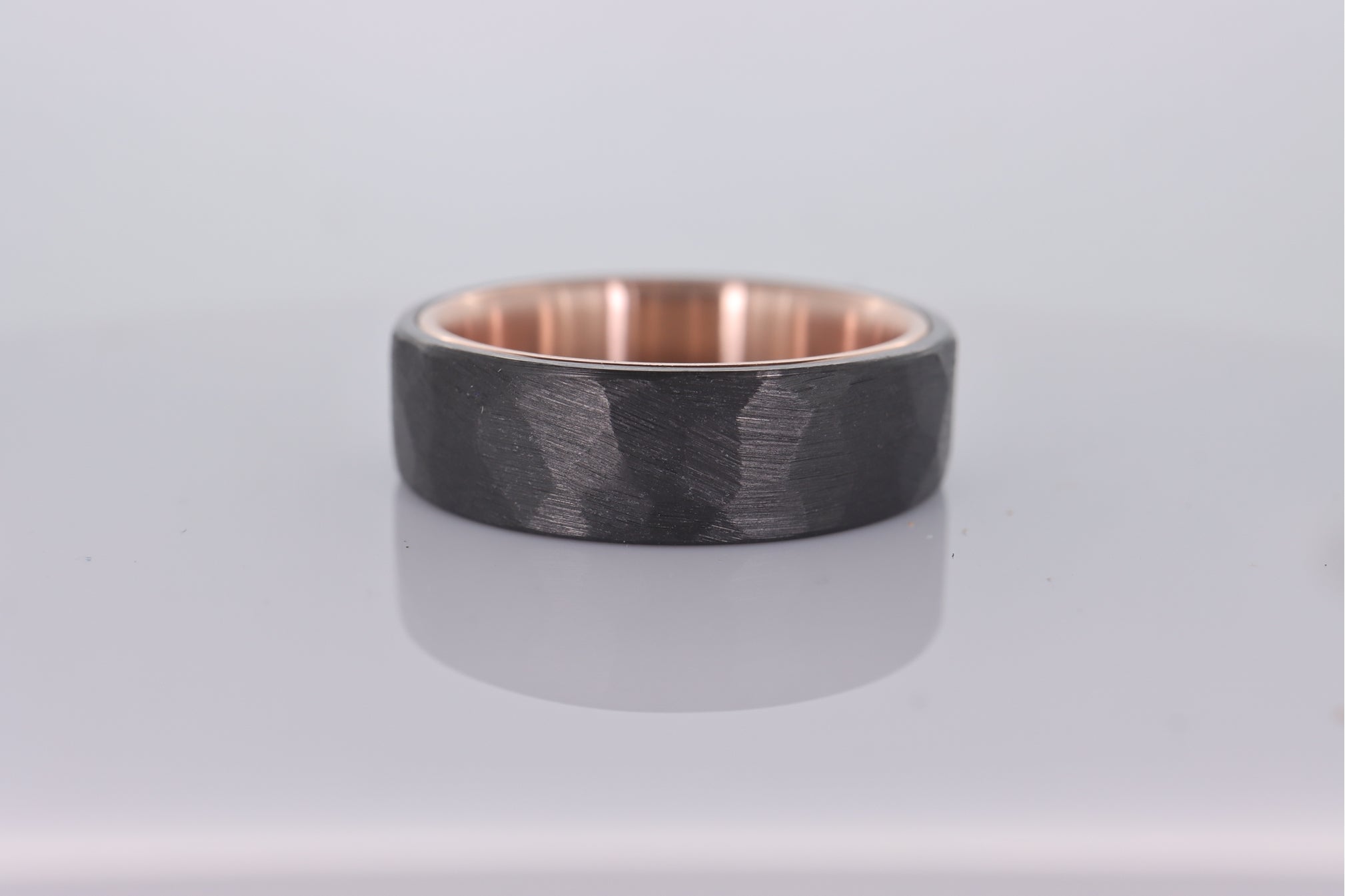 Faceted Black Zirconium with 14k Rose Gold Liner