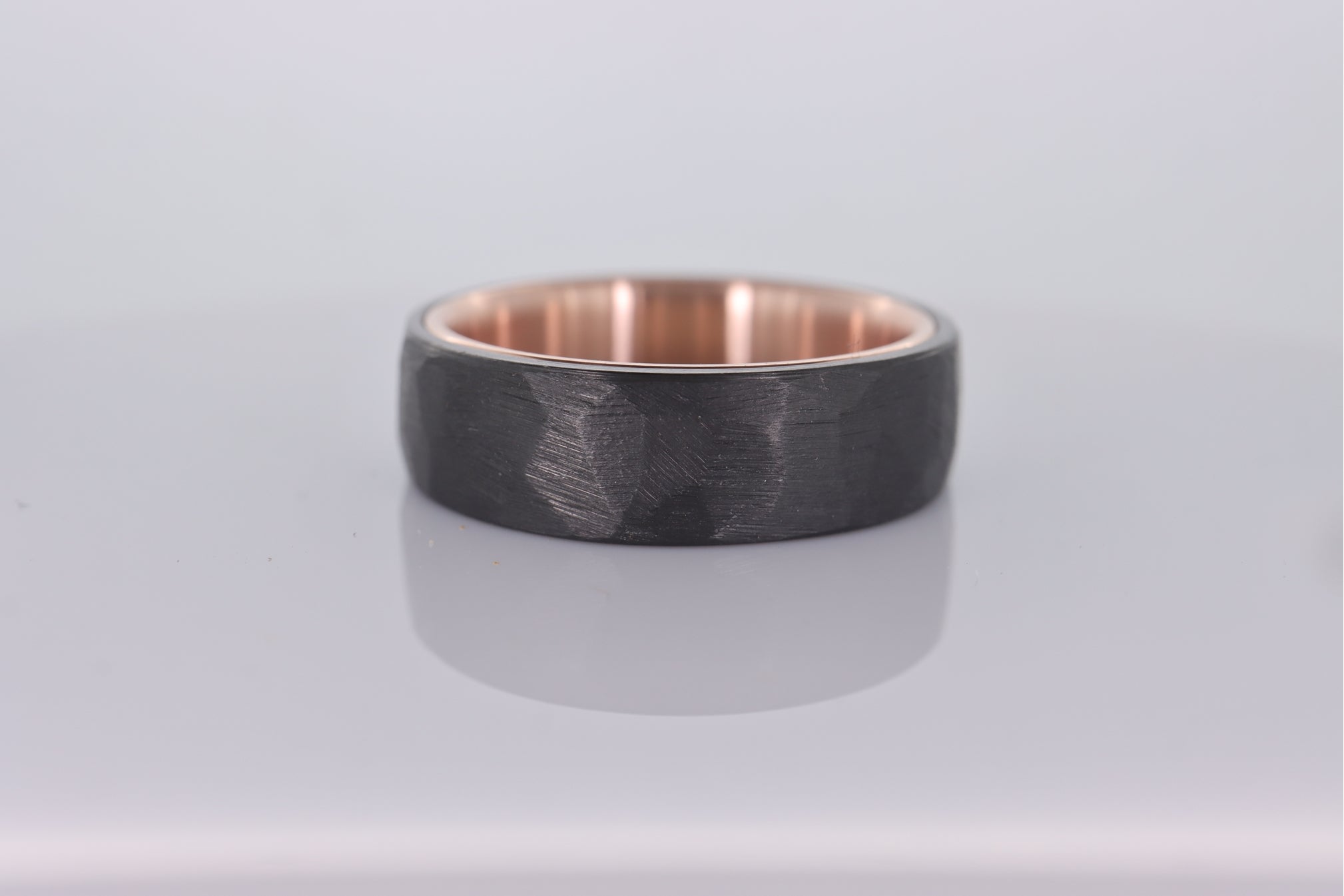 Faceted Black Zirconium with 14k Rose Gold Liner
