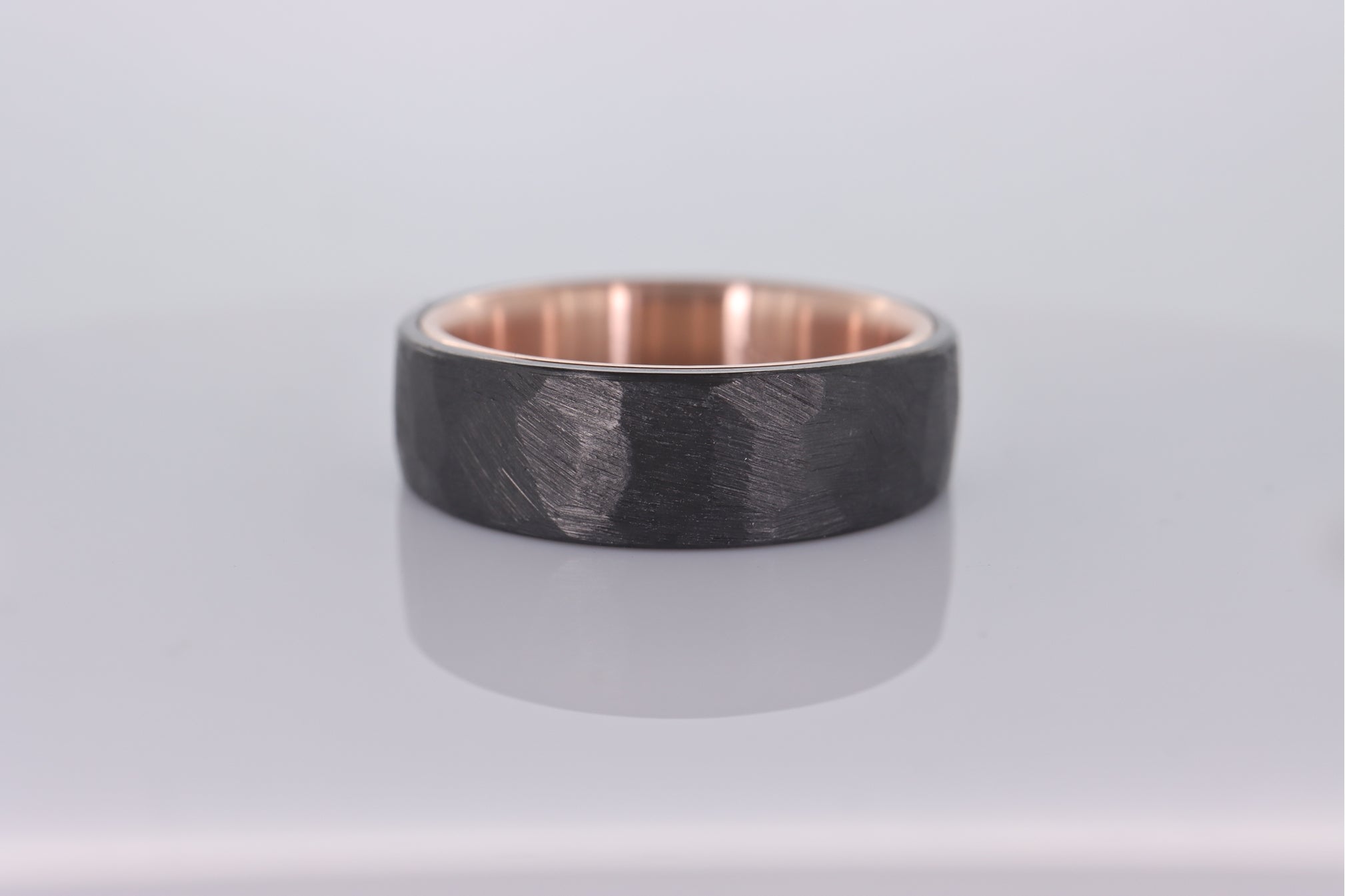 Faceted Black Zirconium with 14k Rose Gold Liner