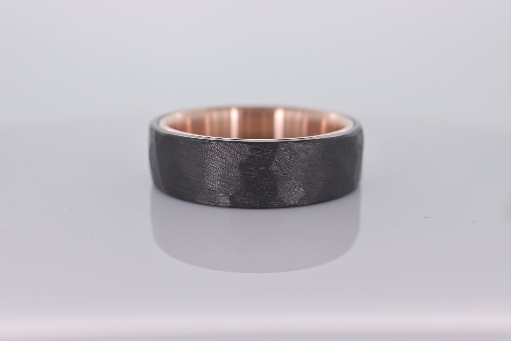 Faceted Black Zirconium with 14k Rose Gold Liner