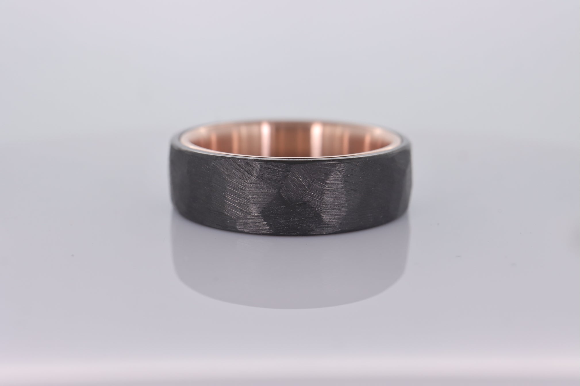 Faceted Black Zirconium with 14k Rose Gold Liner