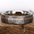 Faceted Titanium with 14k Rose Gold inlay