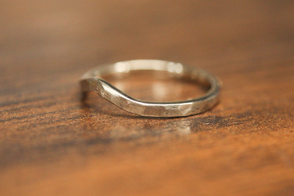 Faceted 14k Gold Dainty Stacking Band 