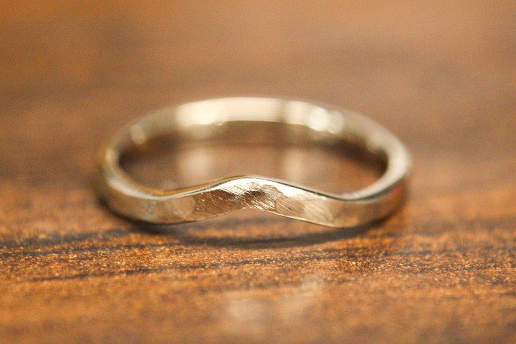 Faceted 14k Gold Dainty Stacking Band 