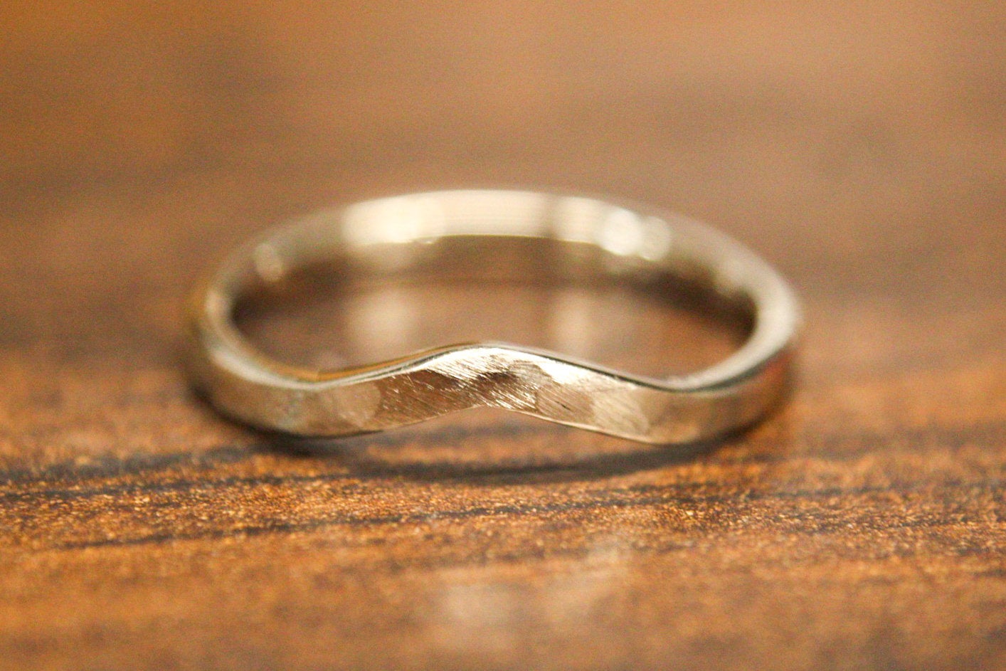 Faceted 14k Gold Dainty Stacking Band 