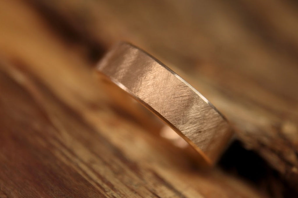 Brushed Titanium, 14k Rose, or Yellow Gold 