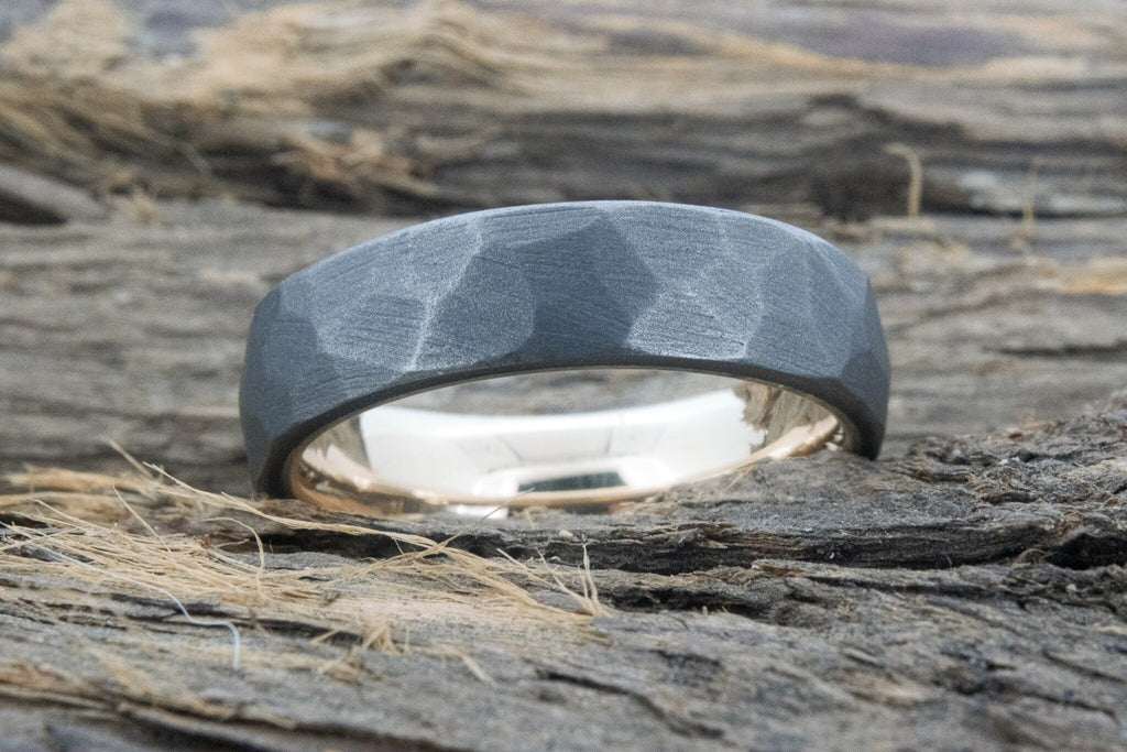Faceted Zirconium with 14k Yellow Gold Liner 