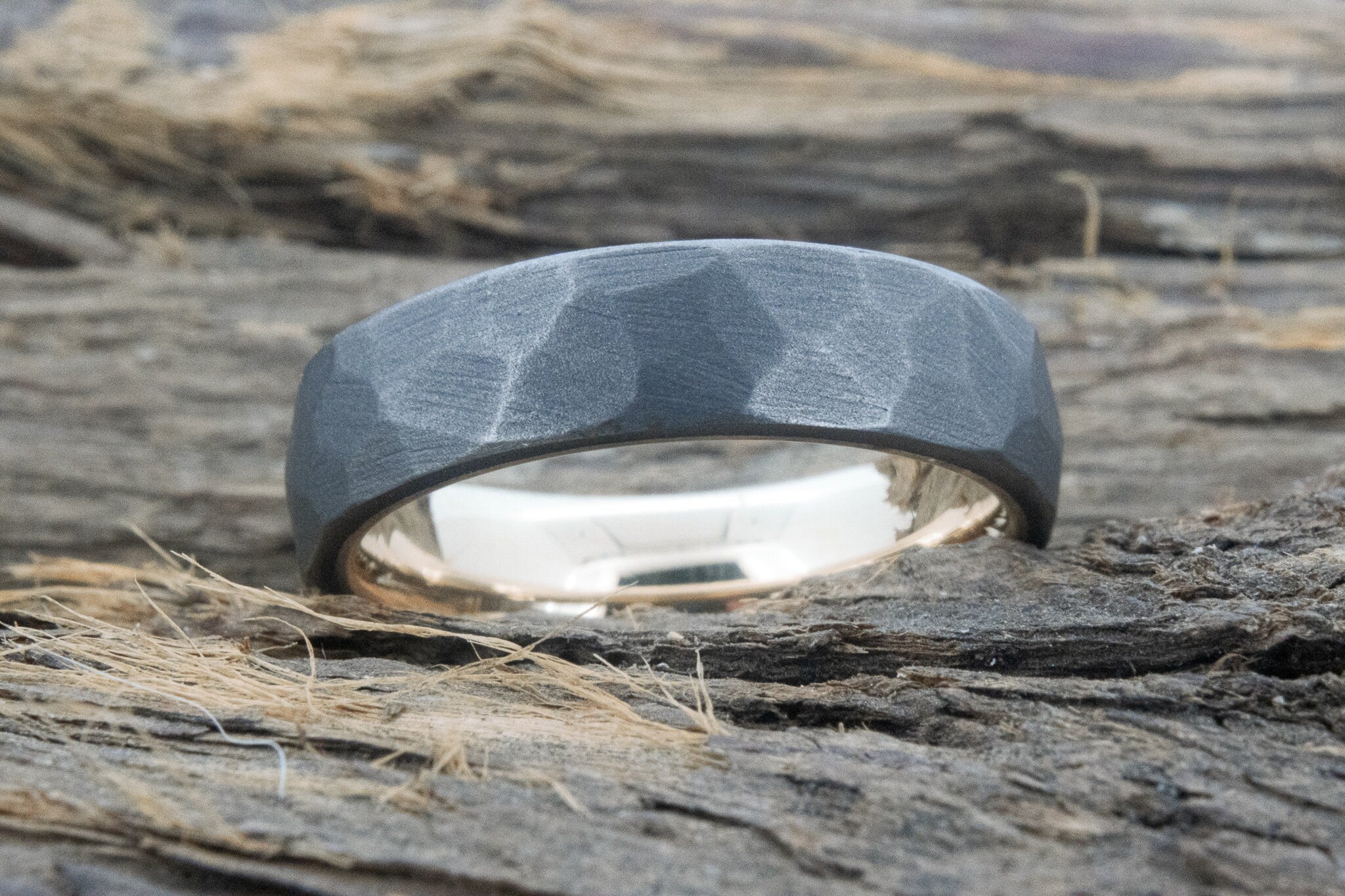 Faceted Zirconium with 14k Yellow Gold Liner 
