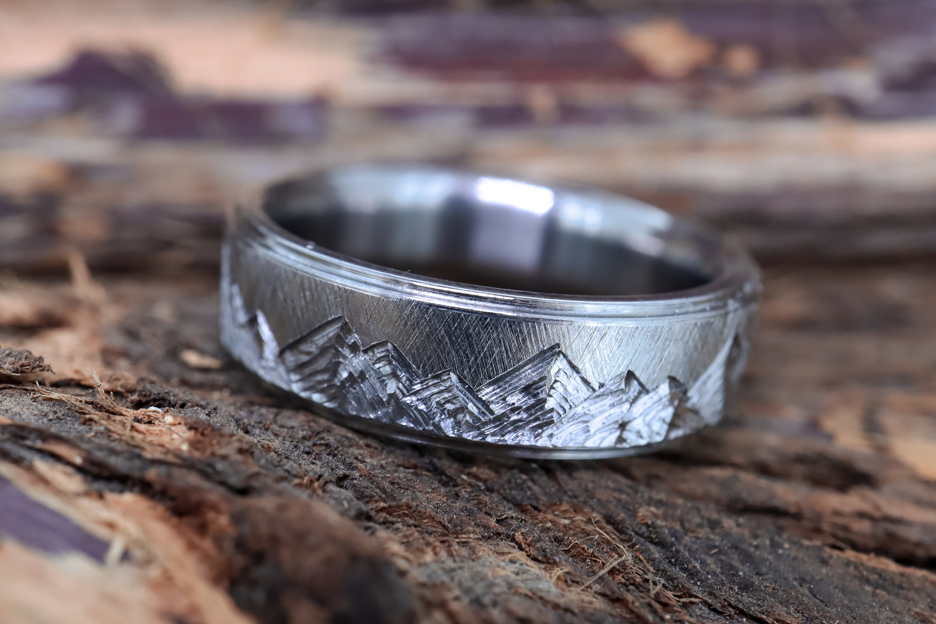 Ridged Mountain Range Ring 